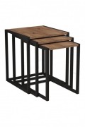 Table gigogne (3 pièces) - Black/Atlantic Pine - 835PUQ6258