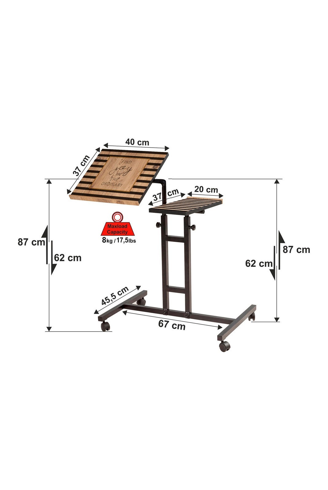 Bureau debout pour ordinateur portable - Atlantic Pine/Black - 863SPH2815