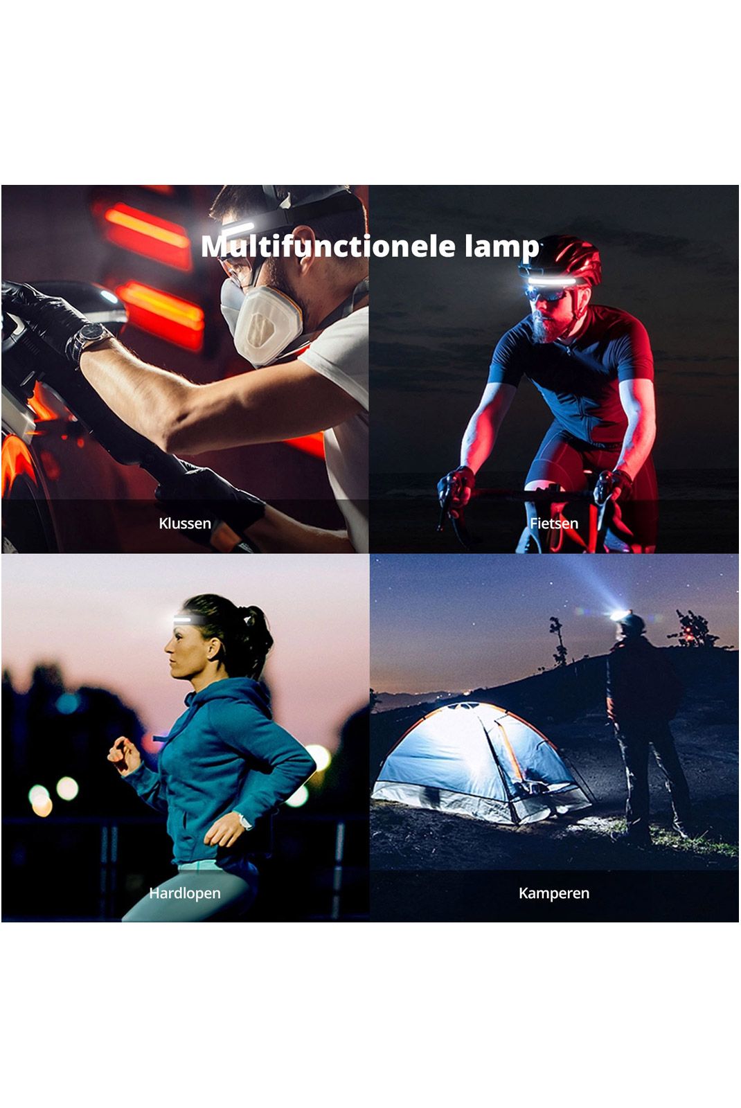 Lampe LED Frontale Rechargeable à Détecteur de Mouvement