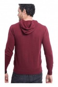 Pull à capuche avec embout de cordon 2 fils - WDF - Bordeaux - WFM55