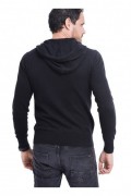 Pull à capuche avec embout de cordon 2 fils - WDF - Noir - WFM55