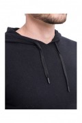 Pull à capuche avec embout de cordon 2 fils - WDF - Noir - WFM55