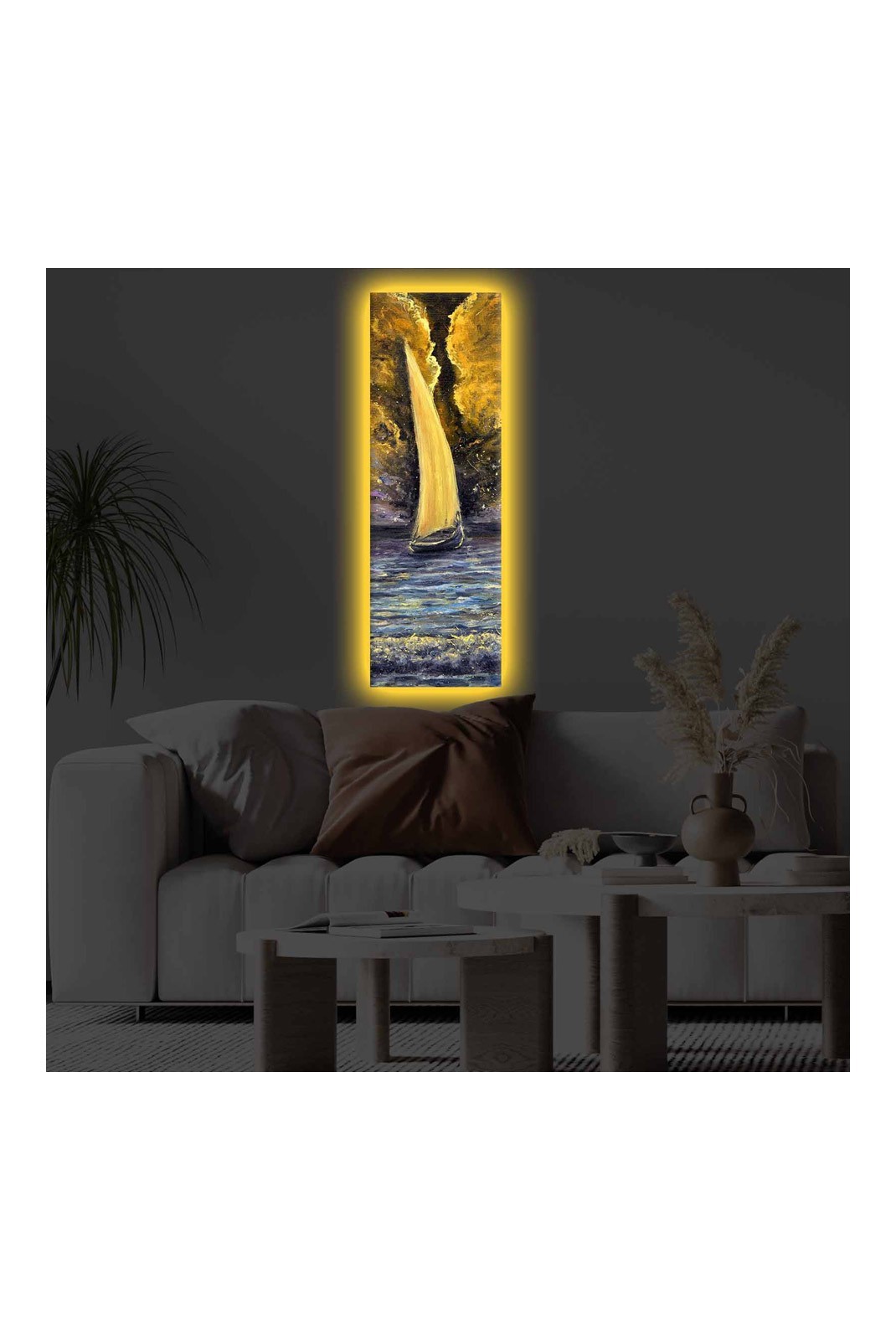 Peinture décorative sur toile éclairée par LED - Multicolor - 139LDG1103