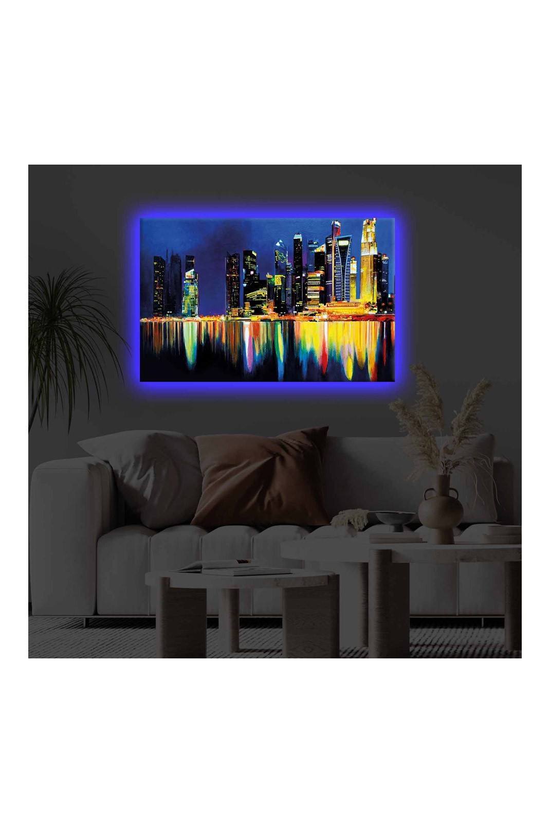 Peinture décorative sur toile éclairée par LED - Multicolor - 139LDG1128