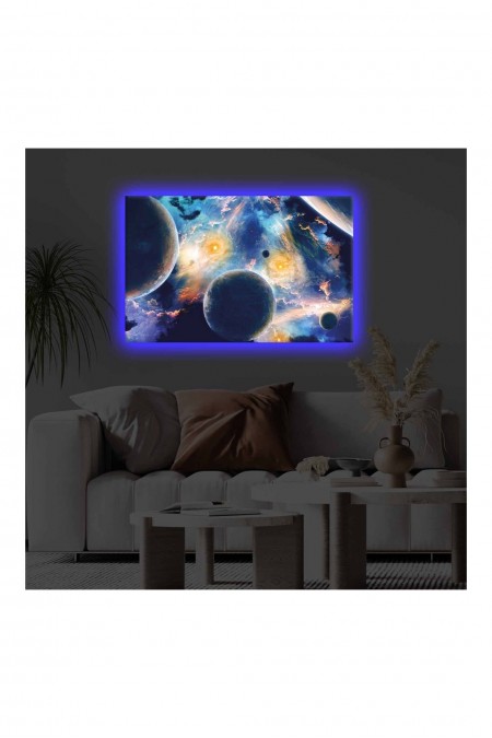 Peinture décorative sur toile éclairée par LED - Multicolor - 139LDG1136