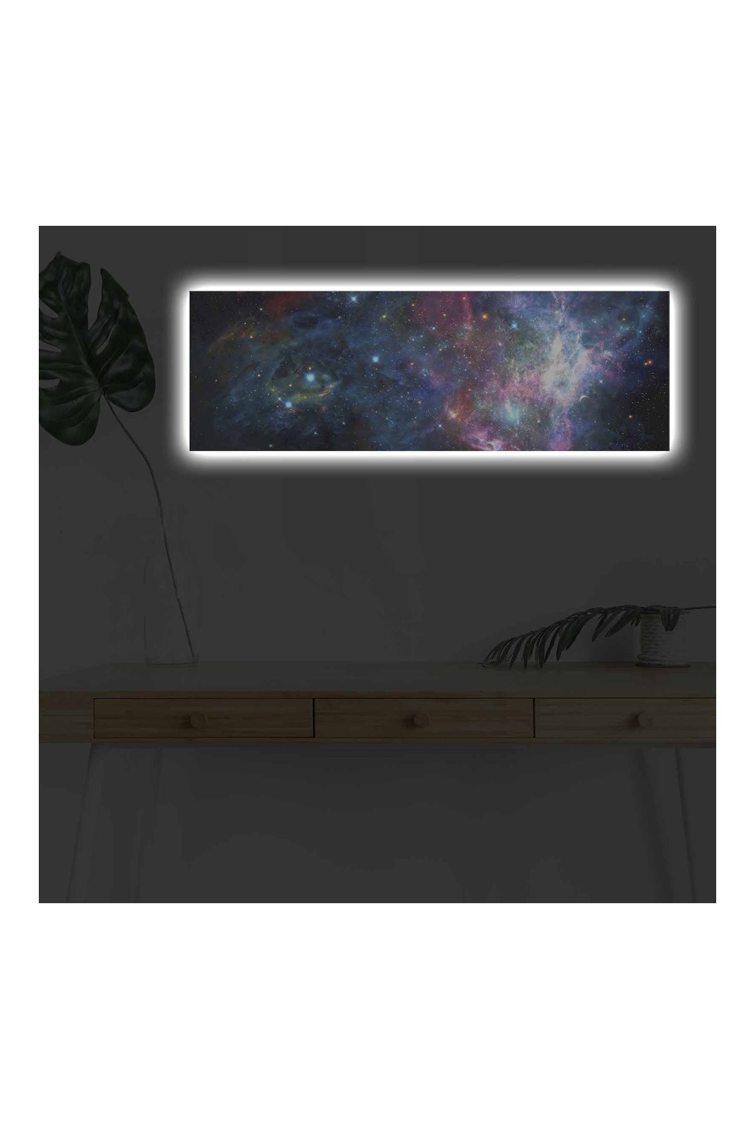 Peinture décorative sur toile éclairée par LED - Multicolor - 254LED4305