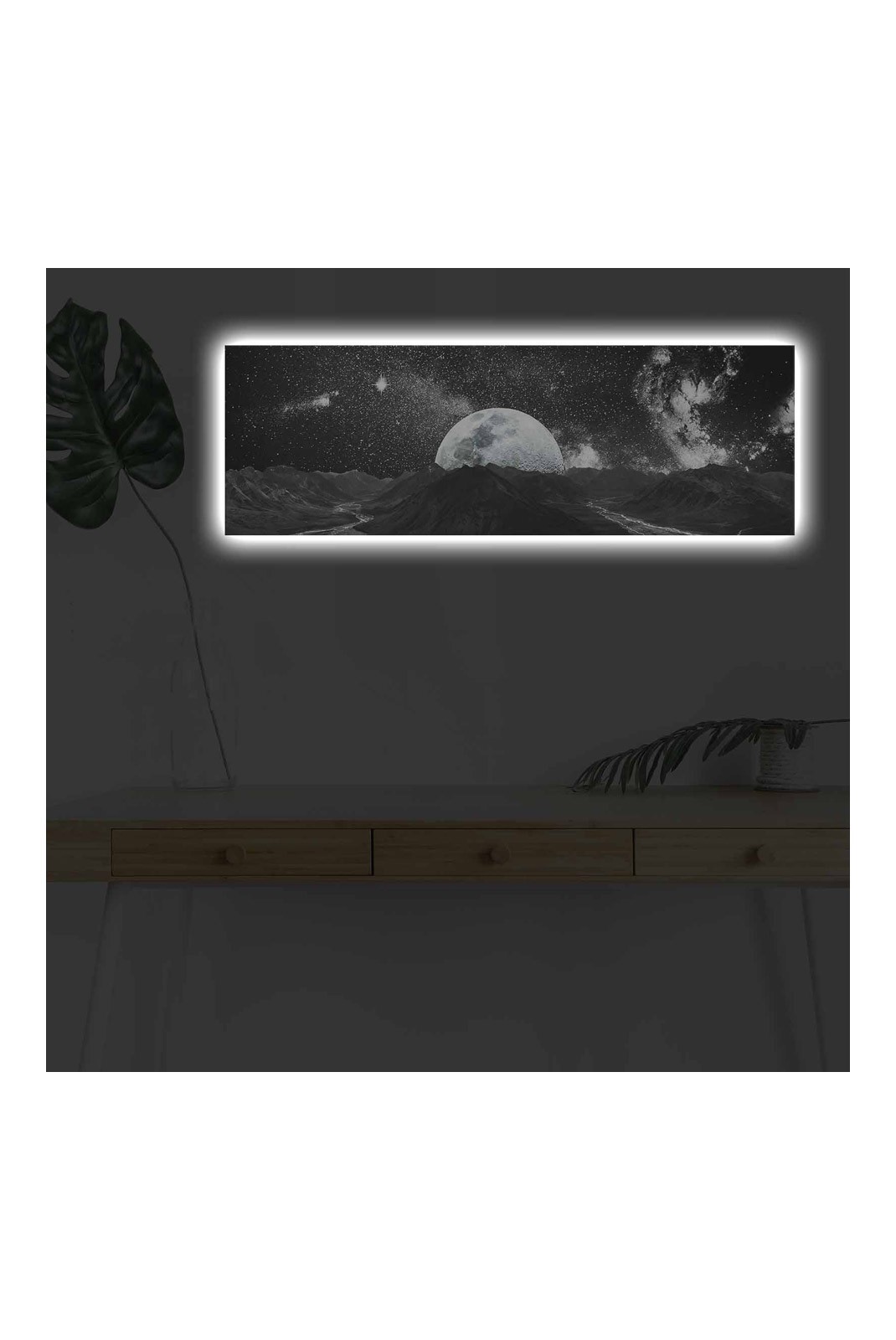 Peinture décorative sur toile éclairée par LED - Multicolor - 254LED4309