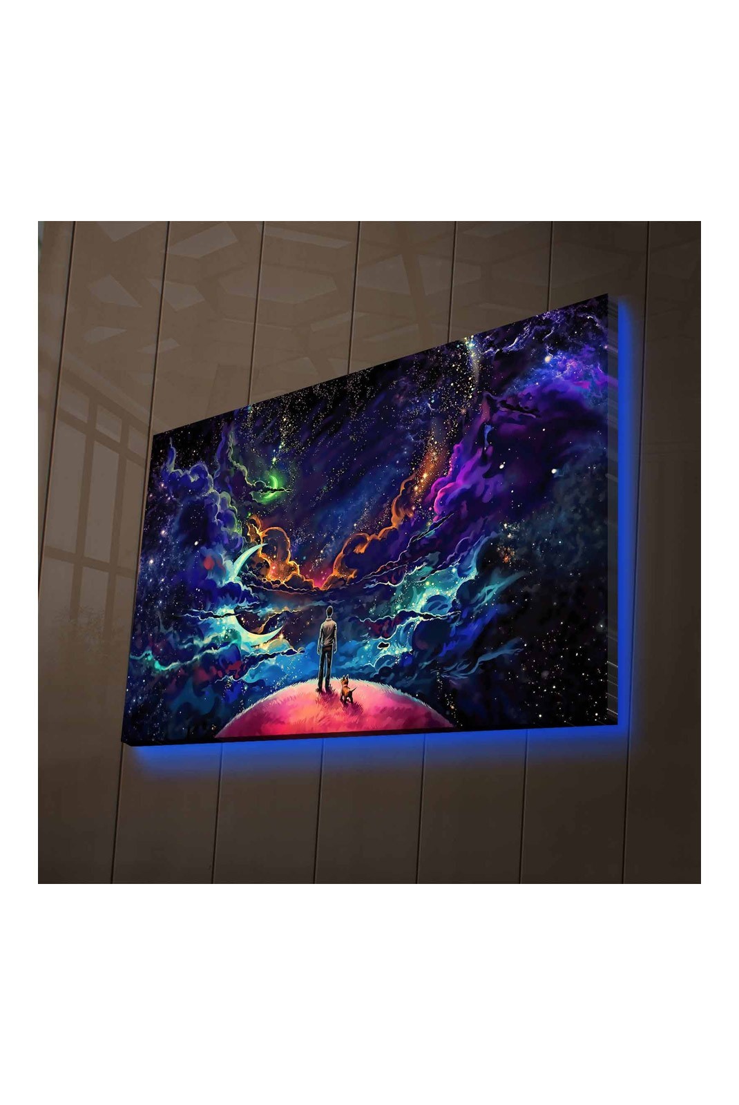 Peinture décorative sur toile éclairée par LED - Multicolor - 254LED4332