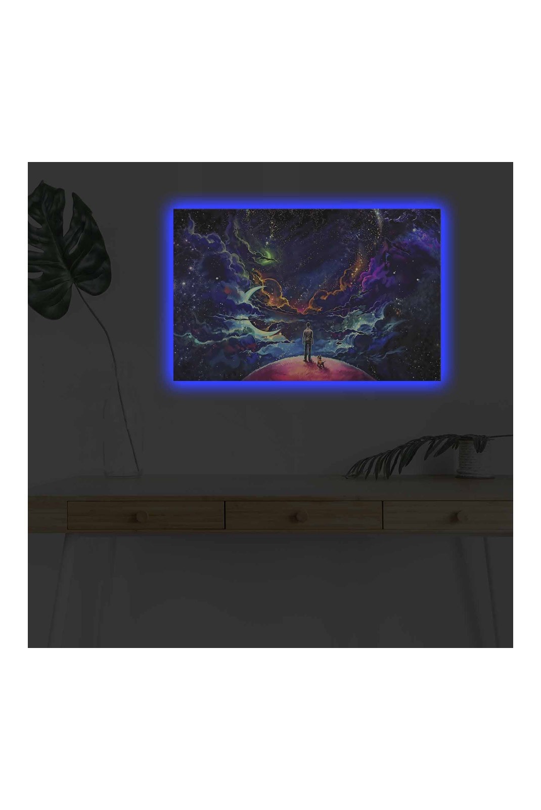 Peinture décorative sur toile éclairée par LED - Multicolor - 254LED4332