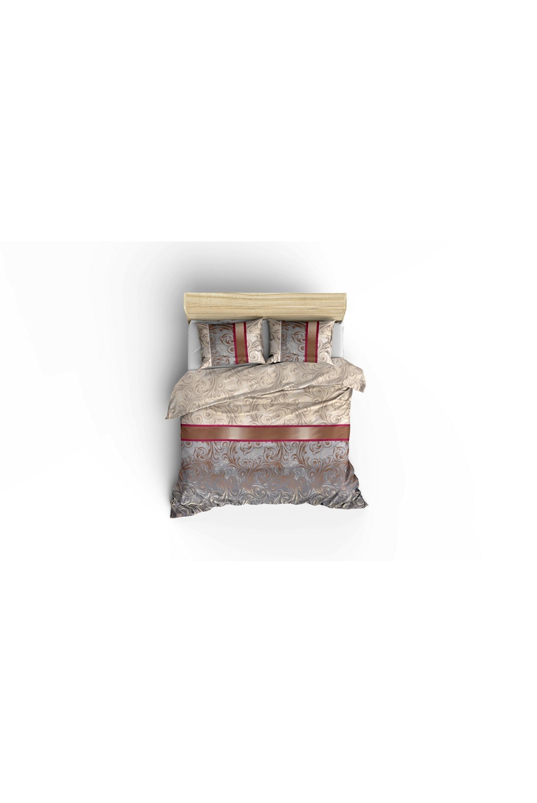 Ensemble housse de couette + taie d'oreiller  260x220 - Cream / Black / Grey / Claret Red / White - 121VCT92411