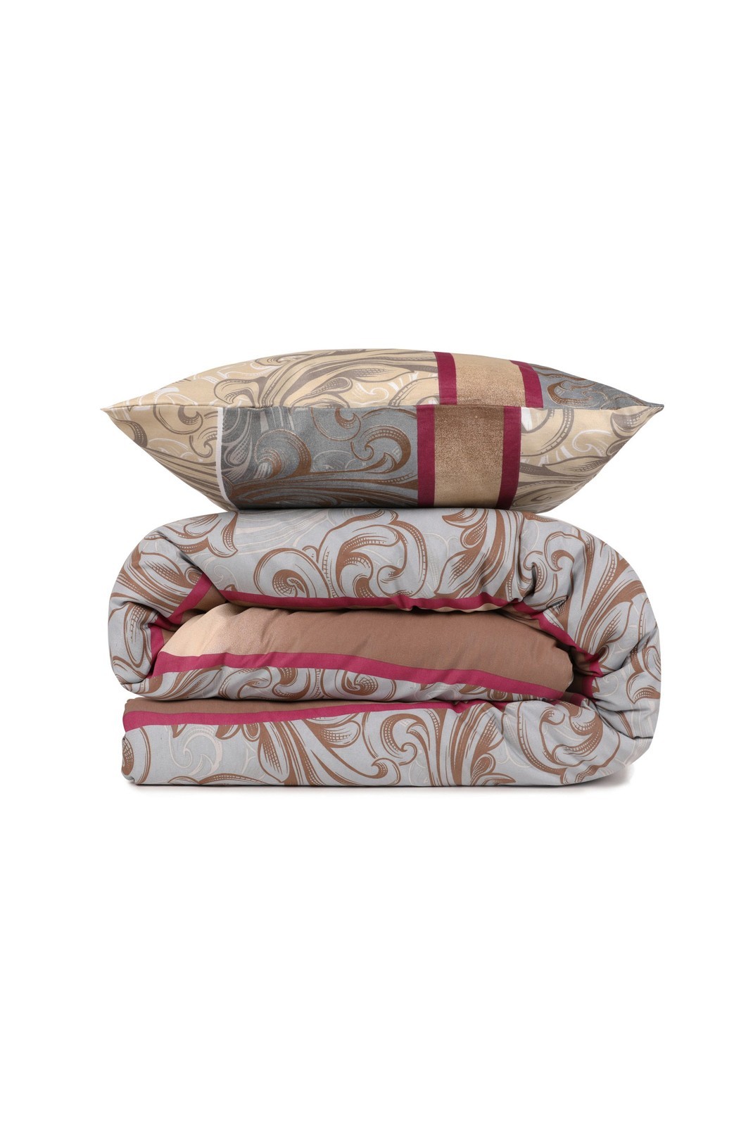 Ensemble housse de couette + taie d'oreiller  260x220 - Cream / Black / Grey / Claret Red / White - 121VCT92411