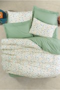 Ensemble housse de couette + taie d'oreiller  140x200 - Green / White / Orange / Dark Blue - 129CTN04279