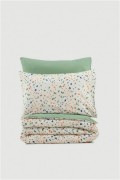 Ensemble housse de couette + taie d'oreiller  140x200 - Green / White / Orange / Dark Blue - 129CTN04279