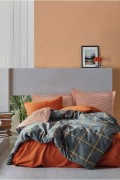 Ensemble housse de couette + taie d'oreiller  140x200 - Cinnamon / Dark Blue - 129CTN32590