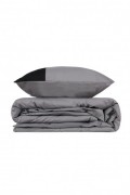 Ensemble housse de couette + taie d'oreiller  140x200 - Grey / Black - 129CTN32692