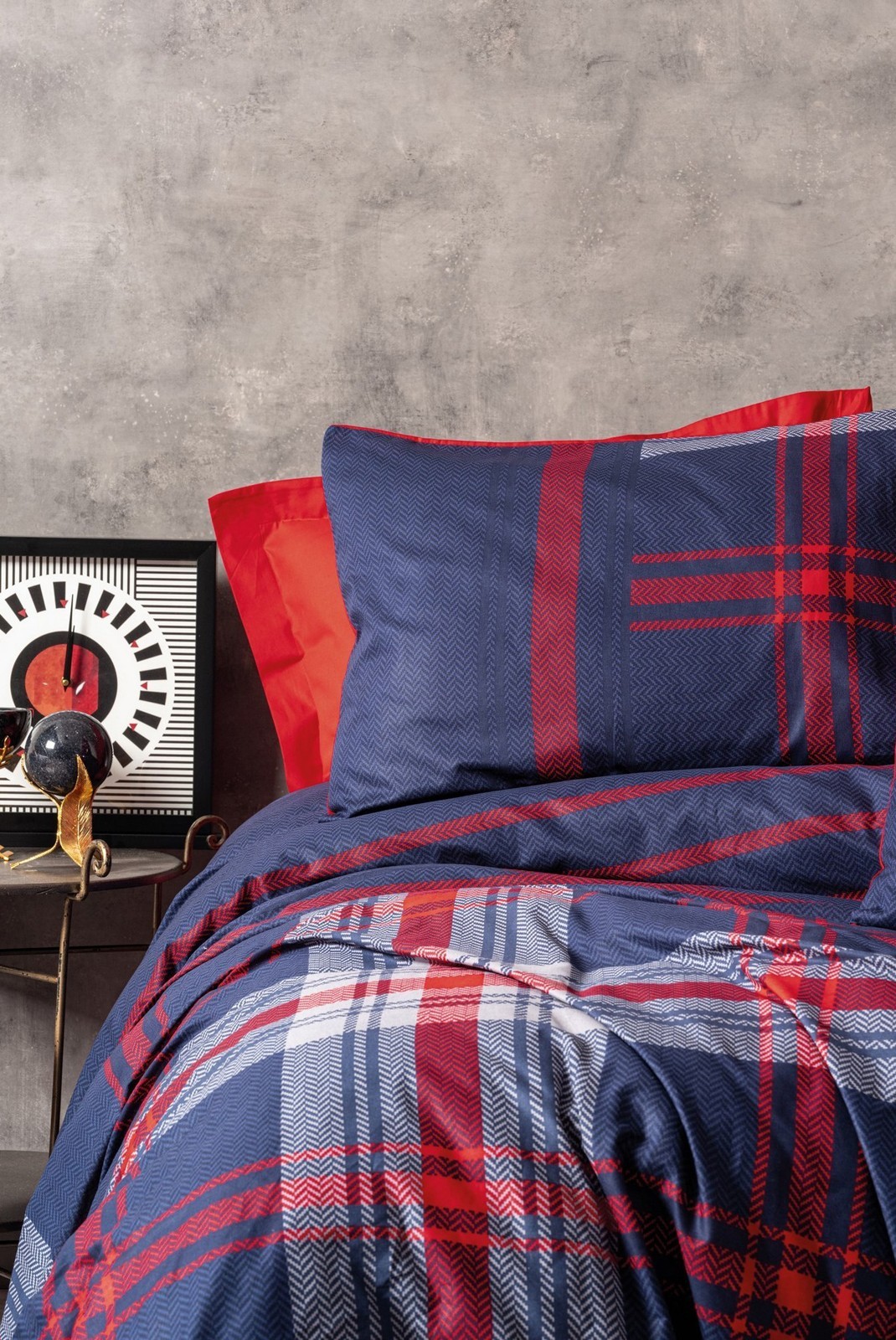 Ensemble housse de couette + taie d'oreiller  140x200 - Red / Dark Blue - 129CTN34403