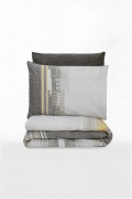 Ensemble housse de couette + taie d'oreiller  140x200 - Mink / Dark Grey / Yellow - 129CTN34414