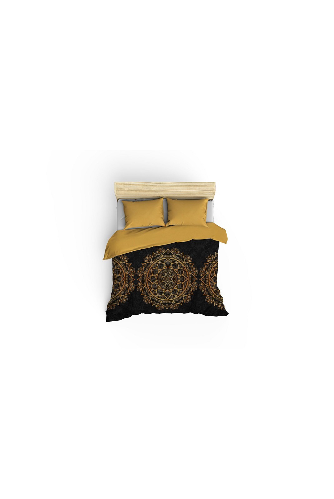 Ensemble housse de couette + taie d'oreiller  240x220 - Gold / Black - 129CTN63660