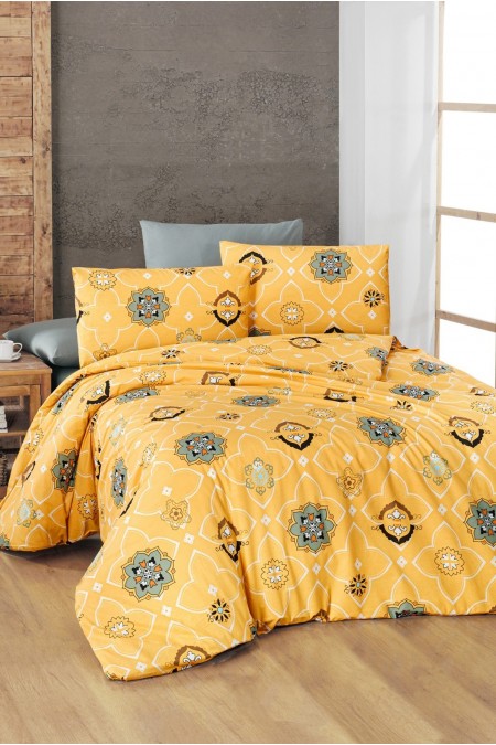 Ensemble housse de couette + taie d'oreiller  240x220 - Yellow / Grey / White / Black - 292LFS61104