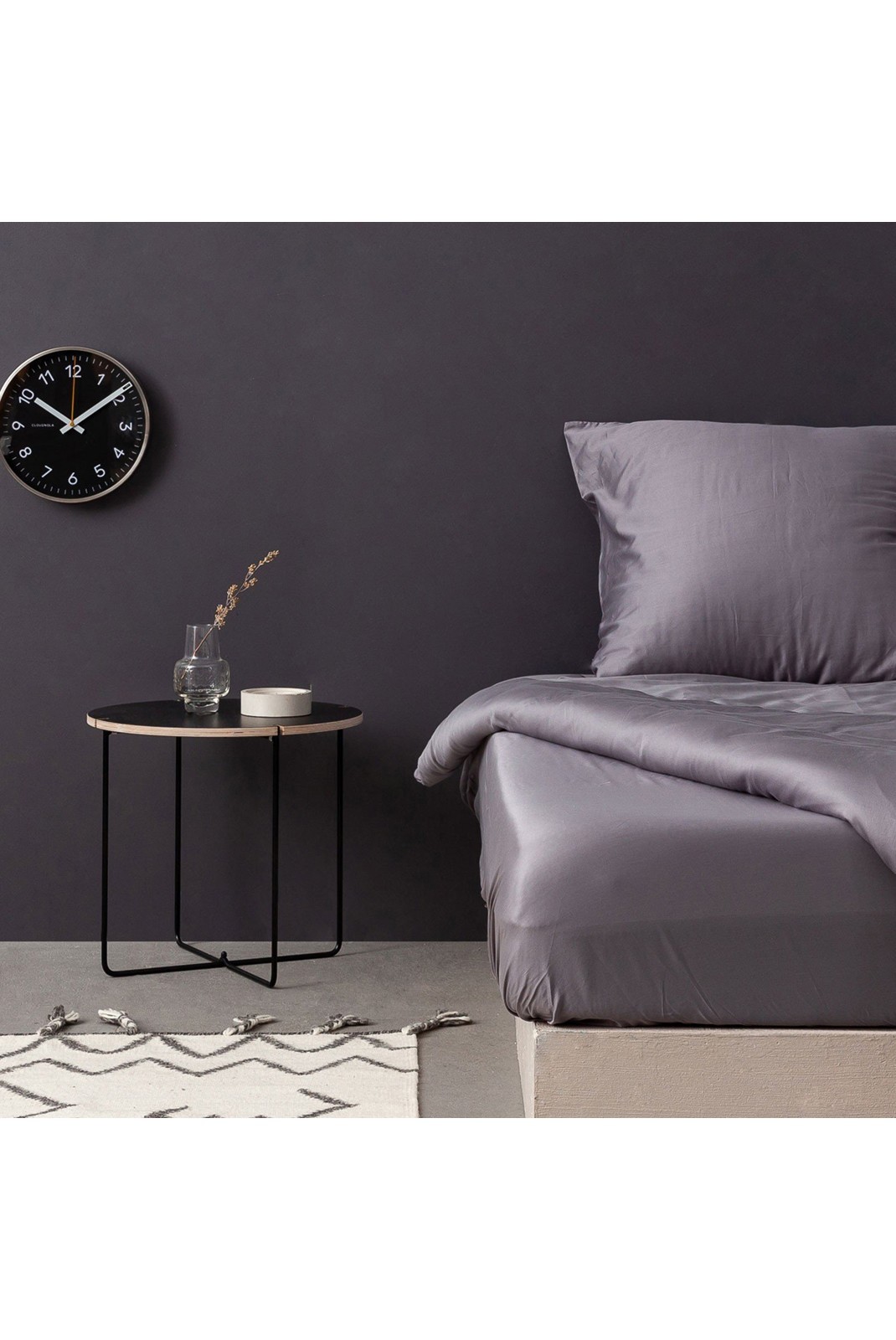 Drap-housse en satin 160x200+30 - Dark Grey - 772WTN95102