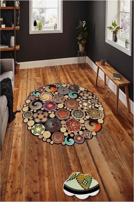 Tapis rond  - 100cm - Multicolor - 478HFT3269