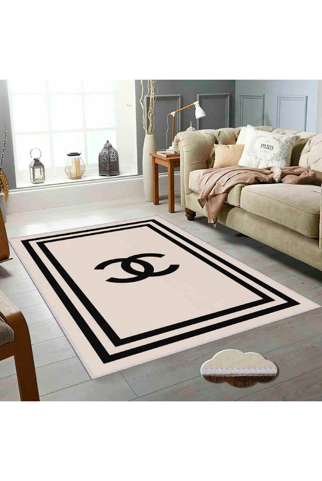 Tapis  - 50x80 - Beige / Black - 708HFT1101