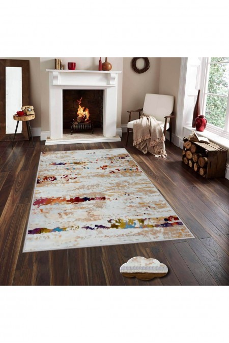 Tapis  - 40x60 - Cream / Beige / Claret Red / Blue / Brown - 708HFT1858