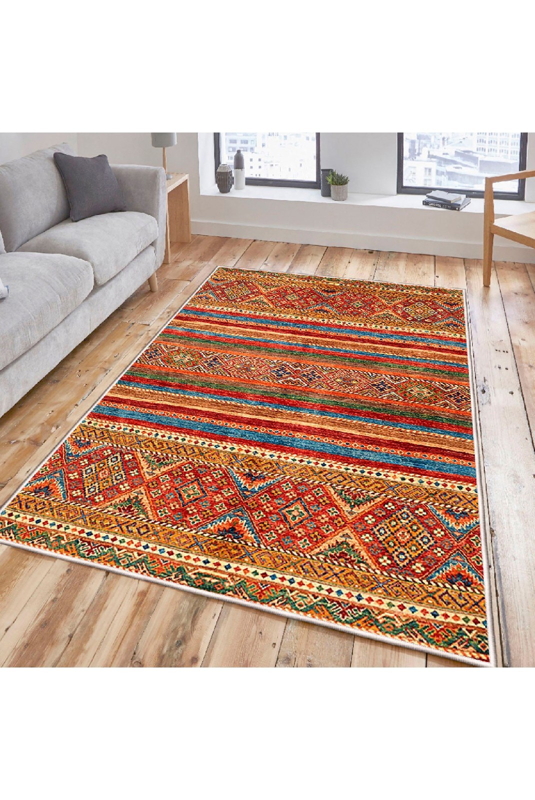 Tapis  - 50x80 - Cream / Red / Orange / Camel / Blue - 708HFT4841