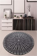 Tapis rond  - 100cm - Black / White - 882CHL2999