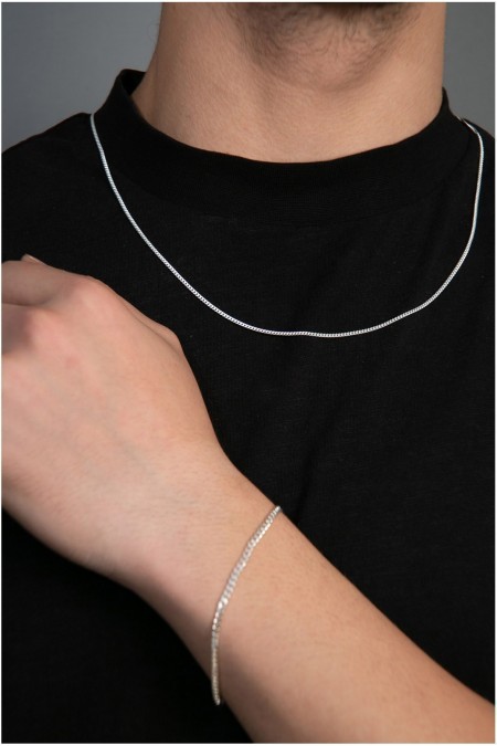 Collier + Bracelet - ELKMD50012 - Silver - 436ELS1101