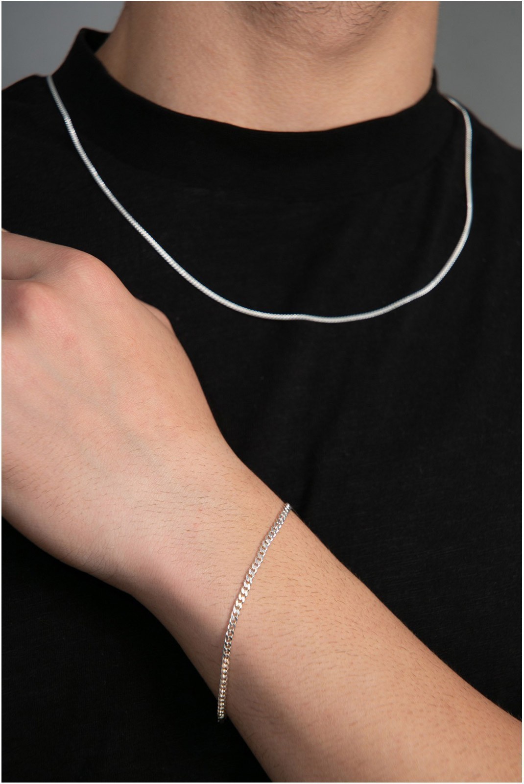 Collier + Bracelet - ELKMD50012 - Silver - 436ELS1101