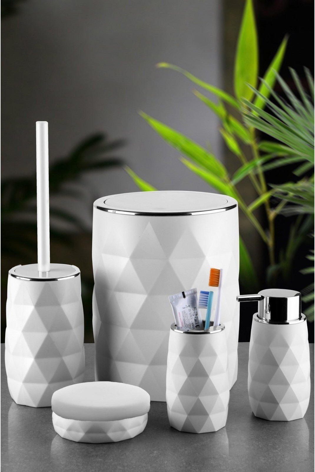 Ensemble de salle de bain (5 Pièces) - Kar - White - White - 201RWE1124