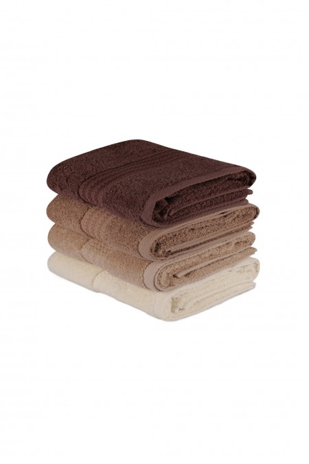 Serviettes à mains (4 pièces) - 50x90 - Rainbow - Brown - Cream / Beige / Brown - 317HBY1256