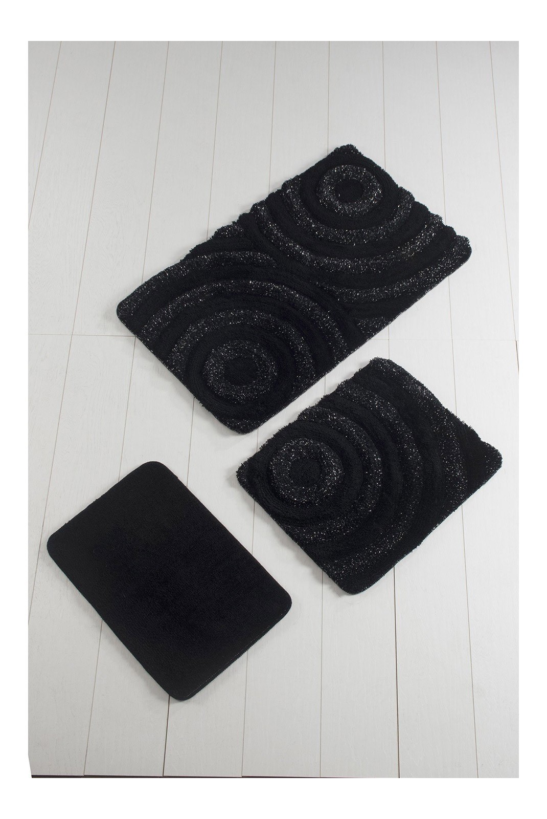 Tapis de bain - Set (3 Pièces) - Wave - Black - 351ALS2021