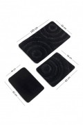 Tapis de bain - Set (3 Pièces) - Wave - Black - 351ALS2021