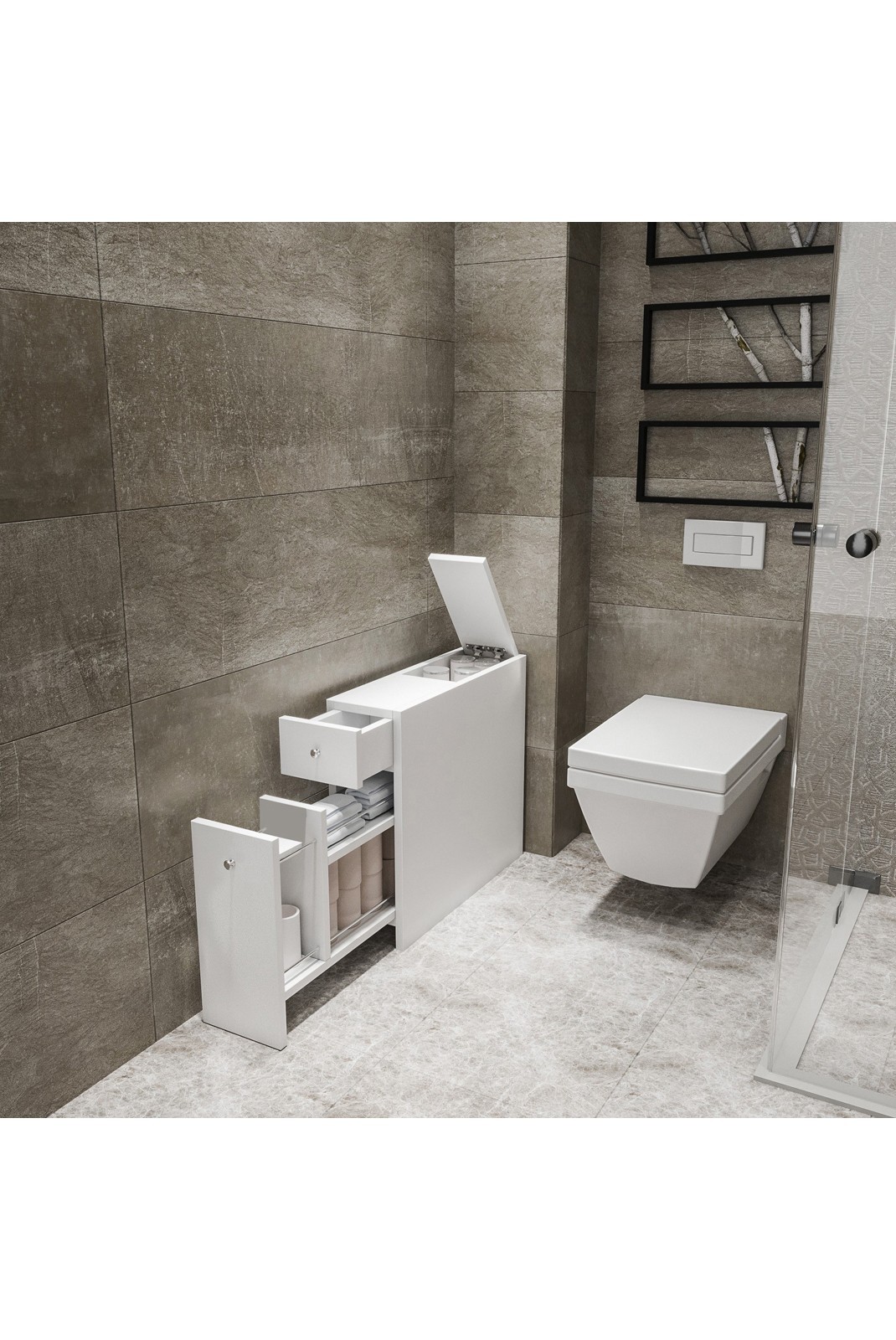 Meuble de salle de bain - Calencia - White - White - 854KLN3901