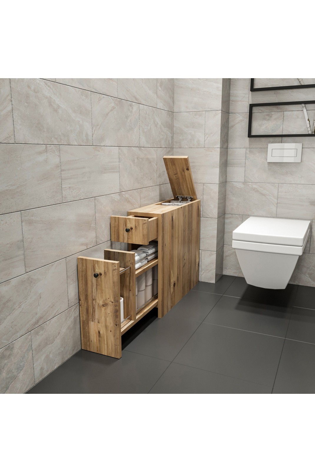 Meuble de salle de bain - Calencia - Oak - Oak - 854KLN3908