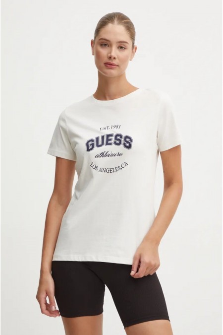 TShirt MC coton logo Guess jeans D001 WHITE MOON - D001 V4BI17 K8FQ4