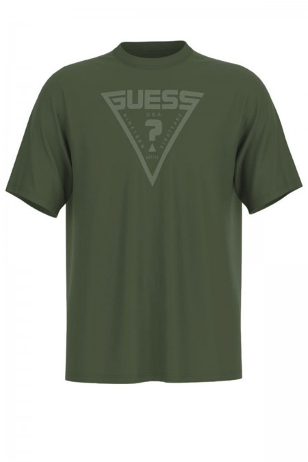 TShirt MC 100% coton logo triangle Guess jeans G8DT STERLING GREEN Z4BI02 I3Z14