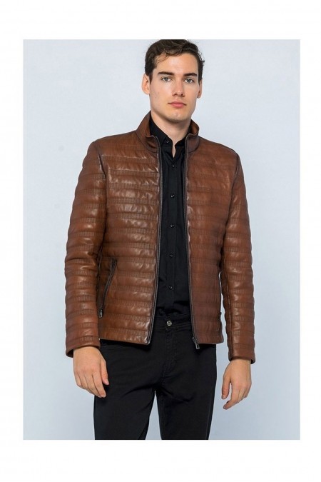 Veste en cuir - BASICS & MORE - Chestnut - BA104132