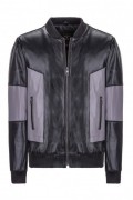 Veste en cuir - BASICS & MORE - Black-Grey - BA1167984