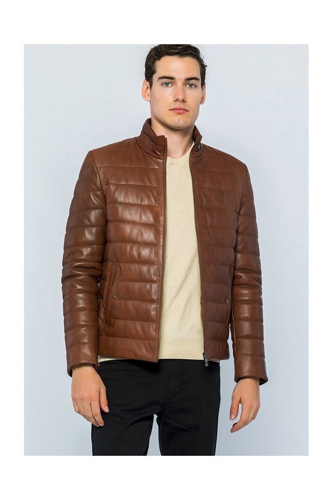 Veste en cuir - BASICS & MORE - Chestnut - BA123565