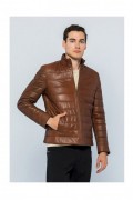 Veste en cuir - BASICS & MORE - Chestnut - BA123565