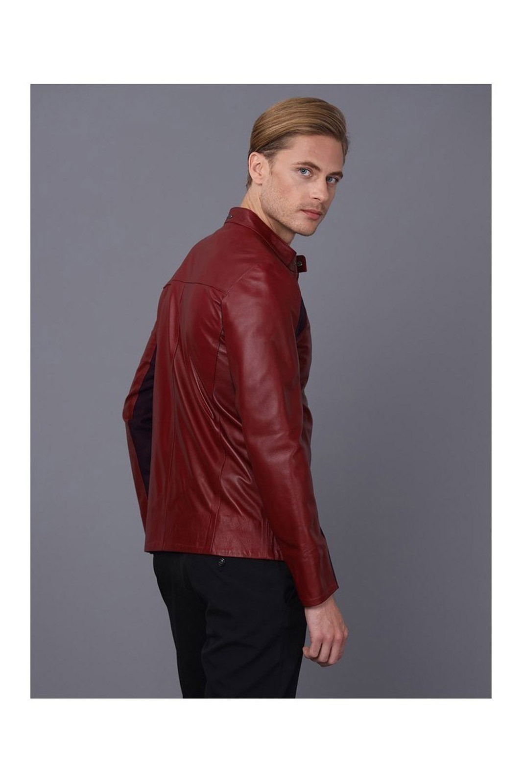 Veste en cuir - BASICS & MORE - Bordeaux - BA1381910