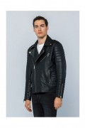 Veste en cuir - BASICS & MORE - Black Jumbo - BA149726