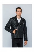 Veste en cuir - BASICS & MORE - Black Jumbo - BA149726