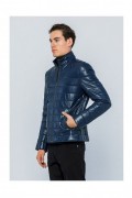 Veste en cuir - BASICS & MORE - Dark Blue - BA203144