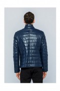 Veste en cuir - BASICS & MORE - Dark Blue - BA203144