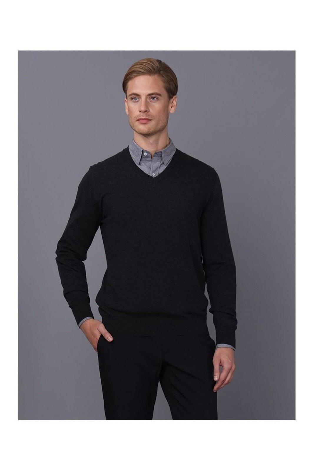 Pullover - BASICS & MORE - Black Melange - BA340933