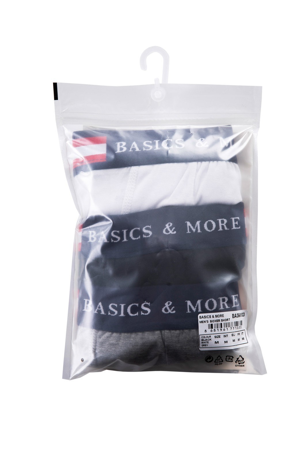 Pack 3 boxers - BASICS & MORE - Black/White/Grey - BA364103